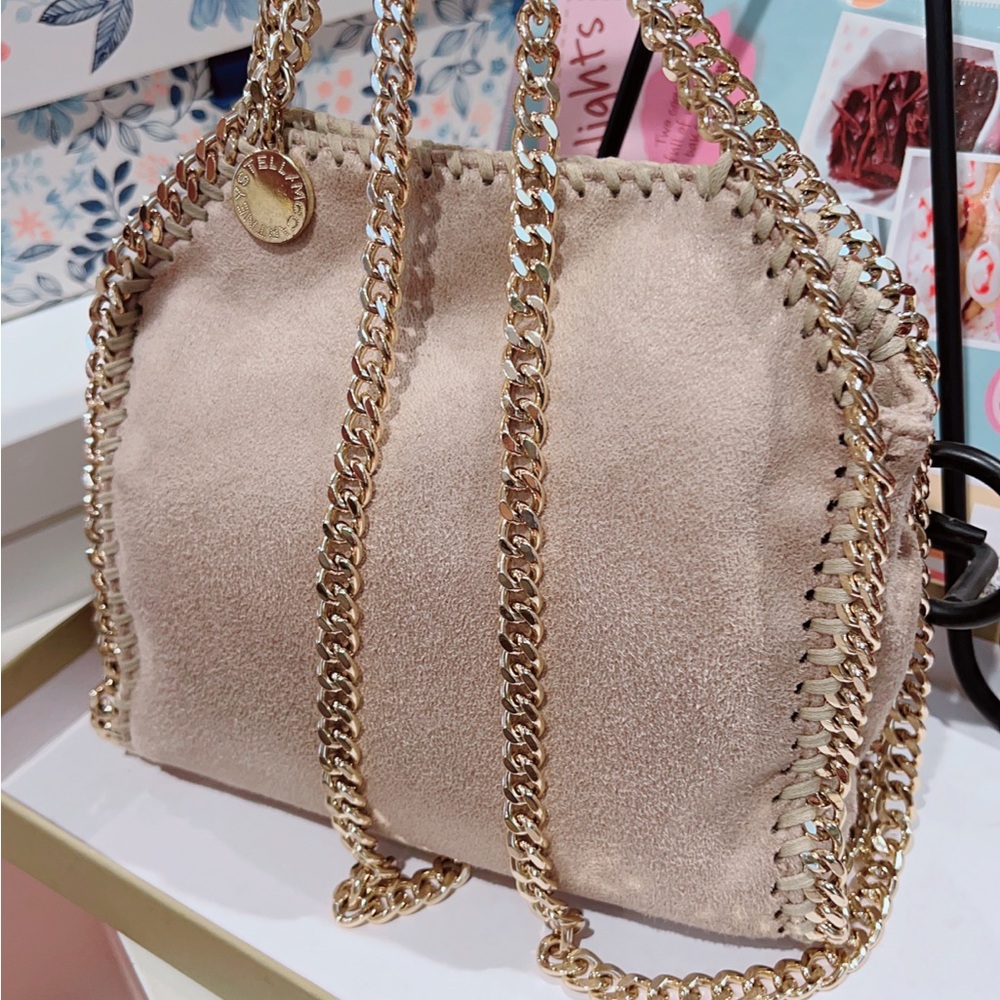 Stella McCartney Beige Mini Falabella with Gold Chain Trim - Picture 4 of 4